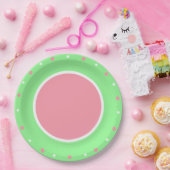 Pink Polka Dots Mint Green Pappteller (Party)