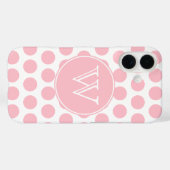 Pink Polka Dots Mit Monogramm Case-Mate iPhone Hülle (Rückseite (Horizontal))