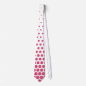 Pink Polka Dots Modern White Krawatte (Vorderseite)