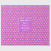 Pink Polka Dots Muster Hinzufügen von Namen oder T Geschenkpapier (Flach)