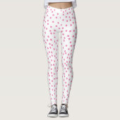 Pink Polka Dots Niedlich & Preppy Leggings (Vorderseite)
