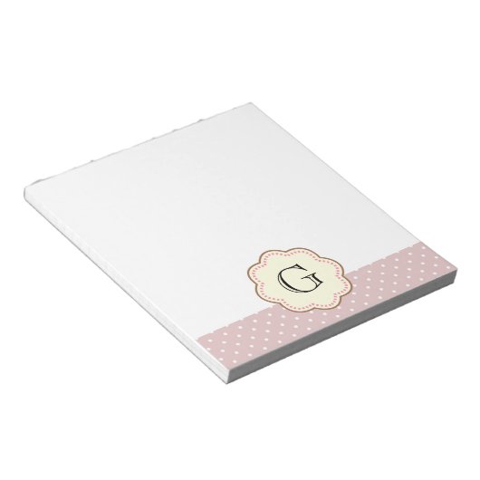Pink Polka Dots Notizblock (angewinkelt)