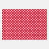 Pink Polka Dots on Red Geschenkpapier Set (Vorderseite 3)