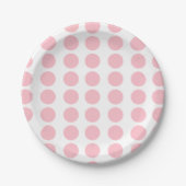 Pink Polka Dots Pappteller (Vorderseite)