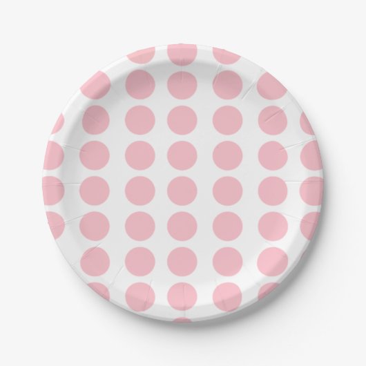 Pink Polka Dots Pappteller (Vorderseite)