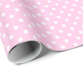 Pink Polka Dots Party Wrapping Paper Geschenkpapier (Rolleneckpunkt)
