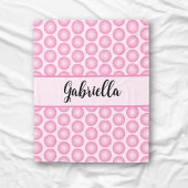 Pink Polka Dots Personalisierter moderner Script N Fleecedecke