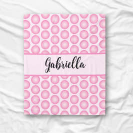 Pink Polka Dots Personalisierter moderner Script N Fleecedecke