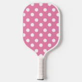 Pink Polka Dots Pickleball Personalisiert Paddel Schläger (Rückseite)