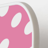 Pink Polka Dots Pickleball Personalisiert Paddel Schläger (Linke Seite)