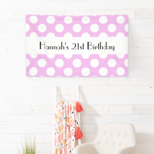 Pink Polka Dots, Polka Dot Pattern, Dots, Geburtst Banner (Insitu)
