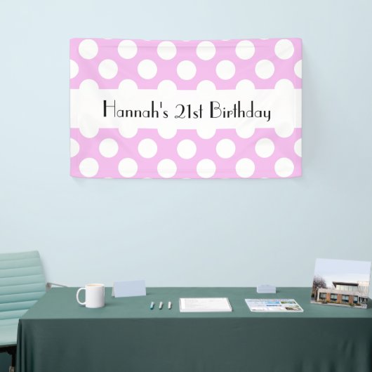 Pink Polka Dots, Polka Dot Pattern, Dots, Geburtst Banner (Messeveranstaltung)