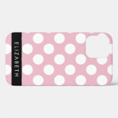 Pink Polka Dots, Polka Dot Pattern, Ihr Name Case-Mate iPhone Hülle (Rückseite (Horizontal))