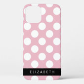 Pink Polka Dots, Polka Dot Pattern, Ihr Name Case-Mate iPhone Hülle (Rückseite)