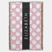 Pink Polka Dots, Polka Dot Pattern, Ihr Name Decke (Vorderseite Vertikal)