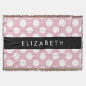 Pink Polka Dots, Polka Dot Pattern, Ihr Name Decke (Vorderseite)