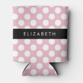 Pink Polka Dots, Polka Dot Pattern, Ihr Name Dosenkühler (Vorderseite)