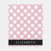 Pink Polka Dots, Polka Dot Pattern, Ihr Name Fleecedecke (Vorderseite)