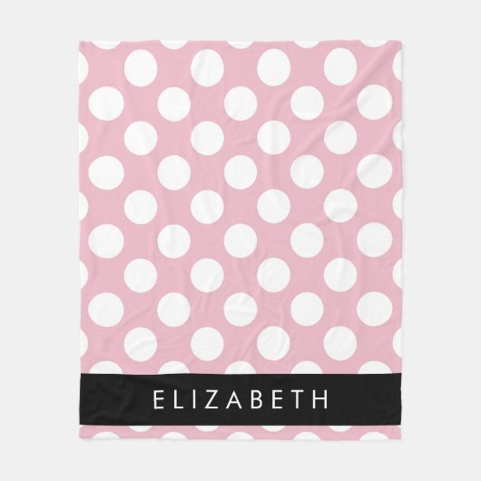 Pink Polka Dots, Polka Dot Pattern, Ihr Name Fleecedecke (Vorderseite)