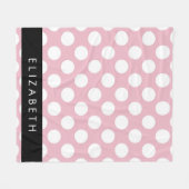 Pink Polka Dots, Polka Dot Pattern, Ihr Name Fleecedecke (Vorderseite (Horizontal))