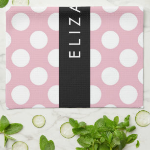 Pink Polka Dots, Polka Dot Pattern, Ihr Name Geschirrtuch