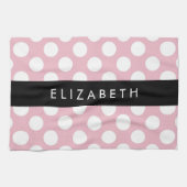 Pink Polka Dots, Polka Dot Pattern, Ihr Name Geschirrtuch (Horizontal)