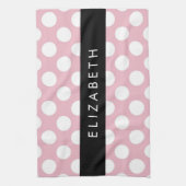 Pink Polka Dots, Polka Dot Pattern, Ihr Name Geschirrtuch (Vertikal)