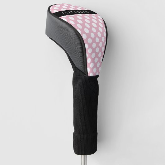 Pink Polka Dots, Polka Dot Pattern, Ihr Name Golf Headcover (angewinkelt)