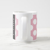 Pink Polka Dots, Polka Dot Pattern, Ihr Name Jumbo-Tasse (Rückseite)