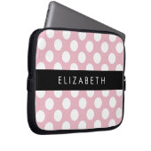 Pink Polka Dots, Polka Dot Pattern, Ihr Name Laptopschutzhülle (Vorne Rechts)