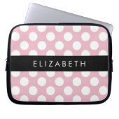 Pink Polka Dots, Polka Dot Pattern, Ihr Name Laptopschutzhülle (Vorderseite)