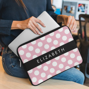 Pink Polka Dots, Polka Dot Pattern, Ihr Name Laptopschutzhülle