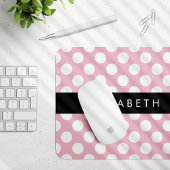 Pink Polka Dots, Polka Dot Pattern, Ihr Name Mousepad