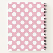 Pink Polka Dots, Polka Dot Pattern, Ihr Name Notizblock (Rückseite)