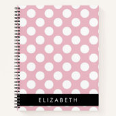 Pink Polka Dots, Polka Dot Pattern, Ihr Name Notizblock (Vorderseite)