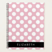 Pink Polka Dots, Polka Dot Pattern, Ihr Name Planer (Vorderseite)