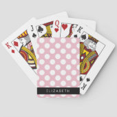 Pink Polka Dots, Polka Dot Pattern, Ihr Name Spielkarten (Rückseite)