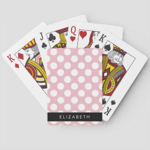 Pink Polka Dots, Polka Dot Pattern, Ihr Name Spielkarten