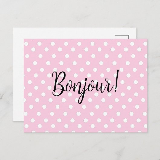 Pink Polka Dots Postkarte (Vorne/Hinten)