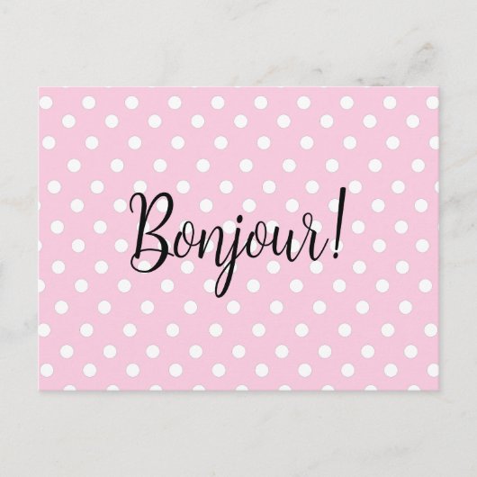 Pink Polka Dots Postkarte (Vorderseite)
