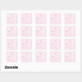 Pink Polka Dots Quadratischer Aufkleber (Blatt)