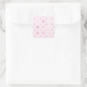 Pink Polka Dots Quadratischer Aufkleber (Tasche)