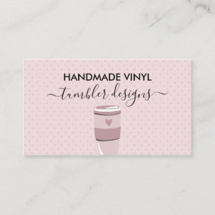 Pink Polka Dots Tasse Herz Vinyl Tumbler Visitenkarte
