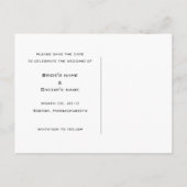 Pink Polka Dots Wedding Save the Date Postcards Ankündigungspostkarte (Rückseite)