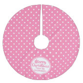 Pink Polka Dots Weihnachtsbaumrock Polyester Weihnachtsbaumdecke (Vorderseite)