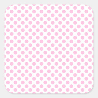 Pink Polka Dots with Customizable Background Quadratischer Aufkleber