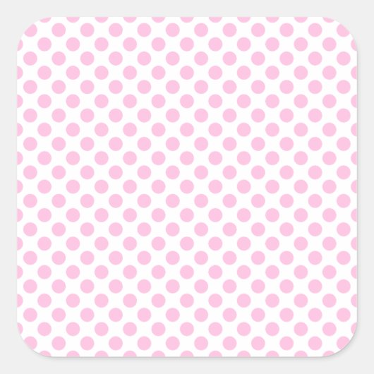 Pink Polka Dots with Customizable Background Quadratischer Aufkleber (Vorderseite)