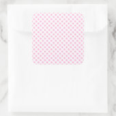 Pink Polka Dots with Customizable Background Quadratischer Aufkleber (Tasche)