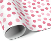 Pink Polka Dots Wrapping Paper Geschenkpapier (Rolleneckpunkt)