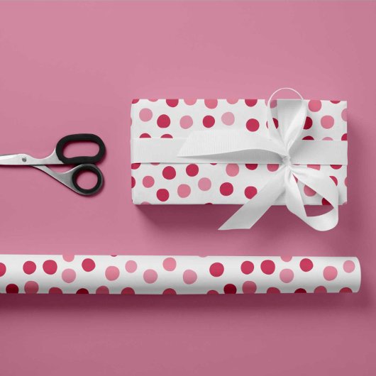 Pink Polka Dots Wrapping Paper Geschenkpapier